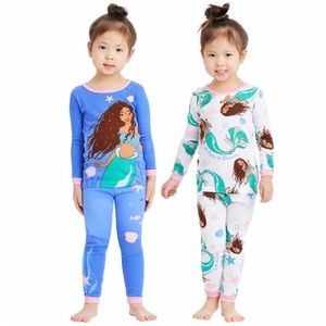 DISNEY ARIEL MERMAID Kids Youth Girls 4-piece Cotton Pajama